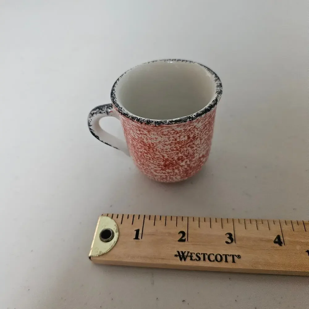 Studio Nova  BF071 Handpainted Vintage Pottery Cup and Saucer - set of 3